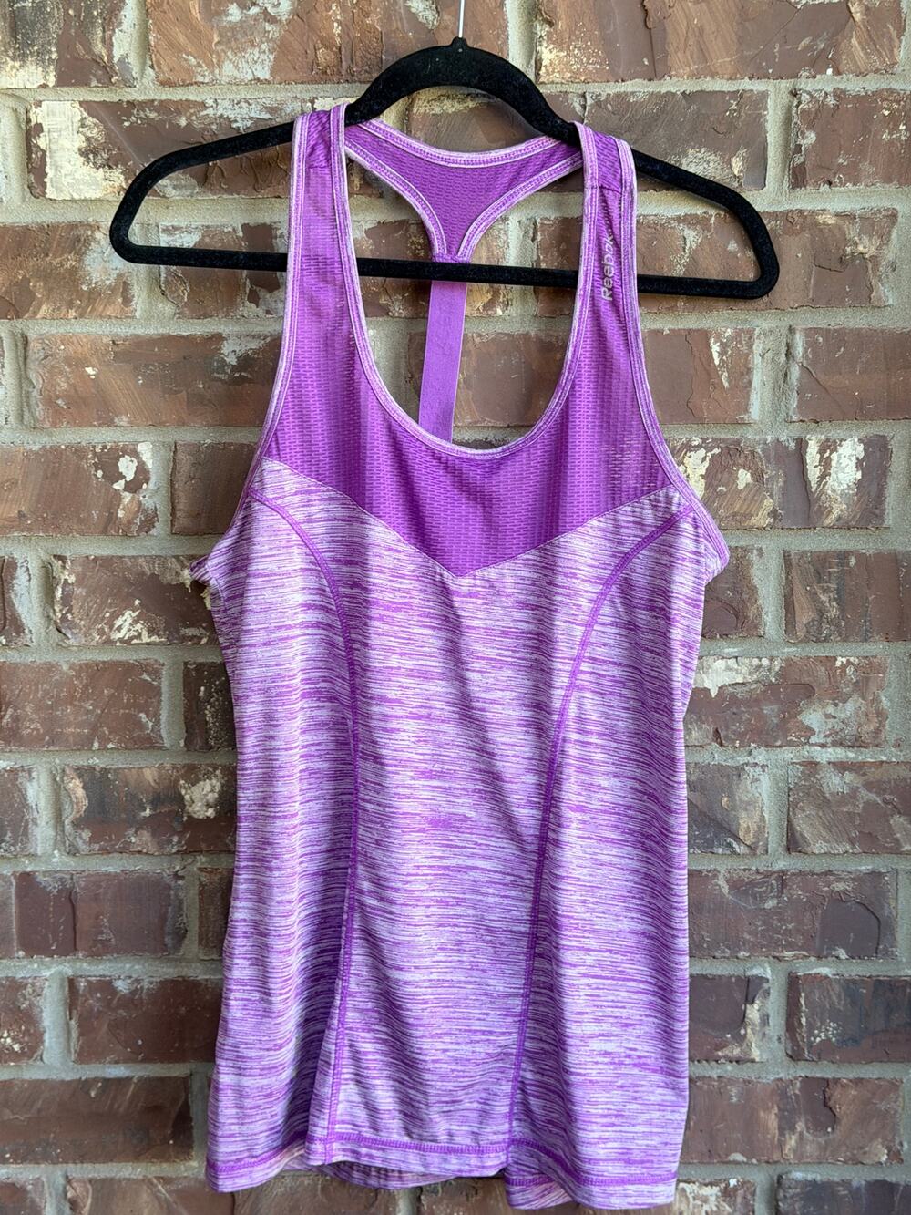 Reebok Women's Purple Space Dye Racerback Tank Top L
